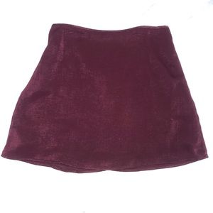 Maroon silky skirt
